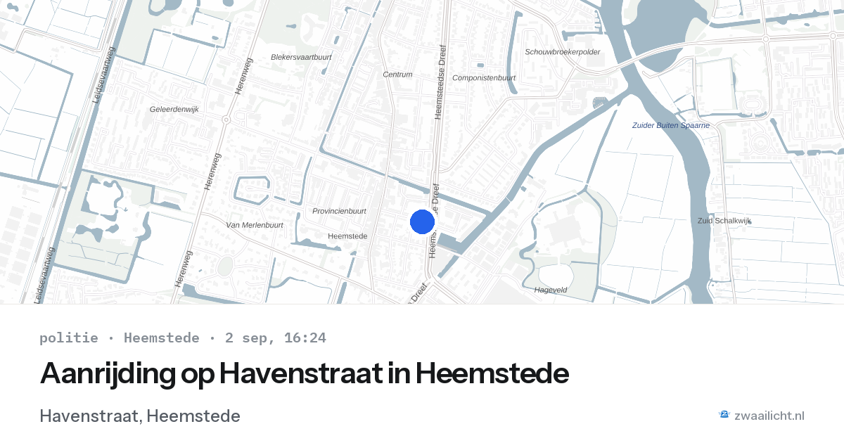 Aanrijding op Havenstraat in Heemstede — 2 sep 2026