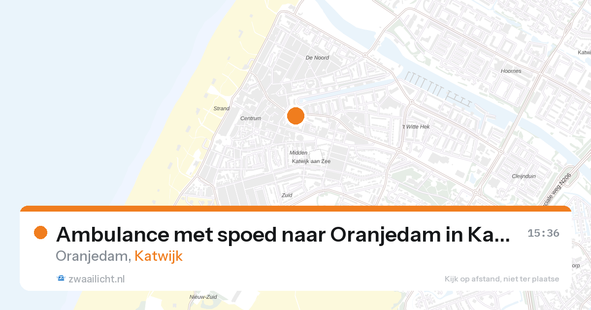 Ambulance met spoed naar Oranjedam in Katwijk — 5 jul 2026