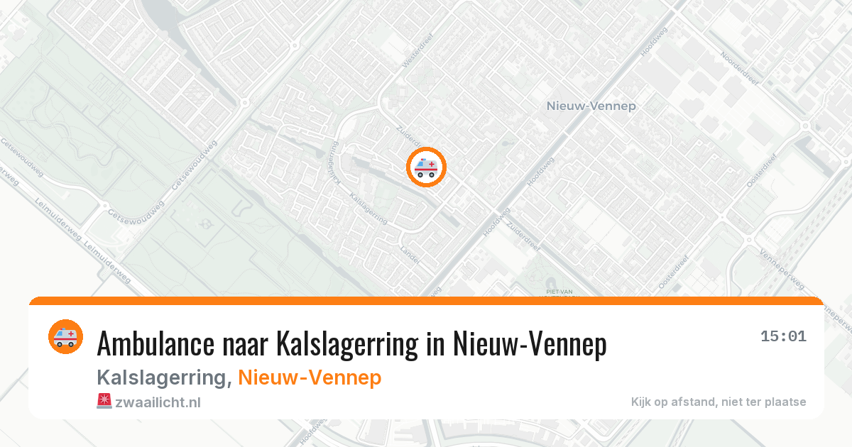 Ambulance naar Kalslagerring in Nieuw-Vennep — 9 jul 2026