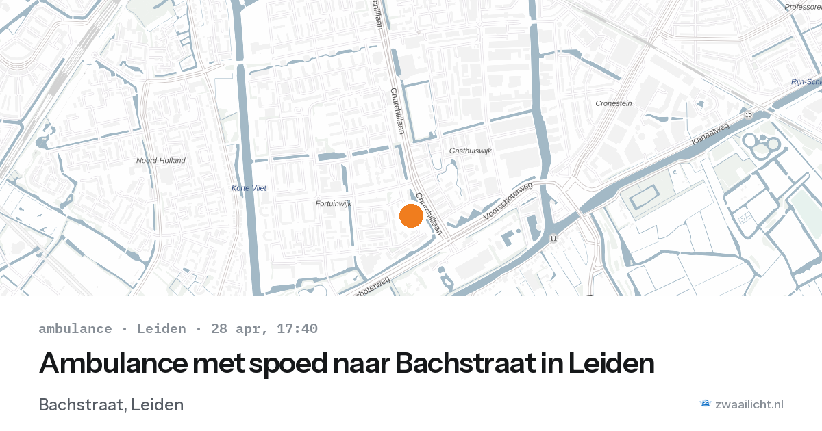 Ambulance met spoed naar Bachstraat in Leiden — 28 apr 2026