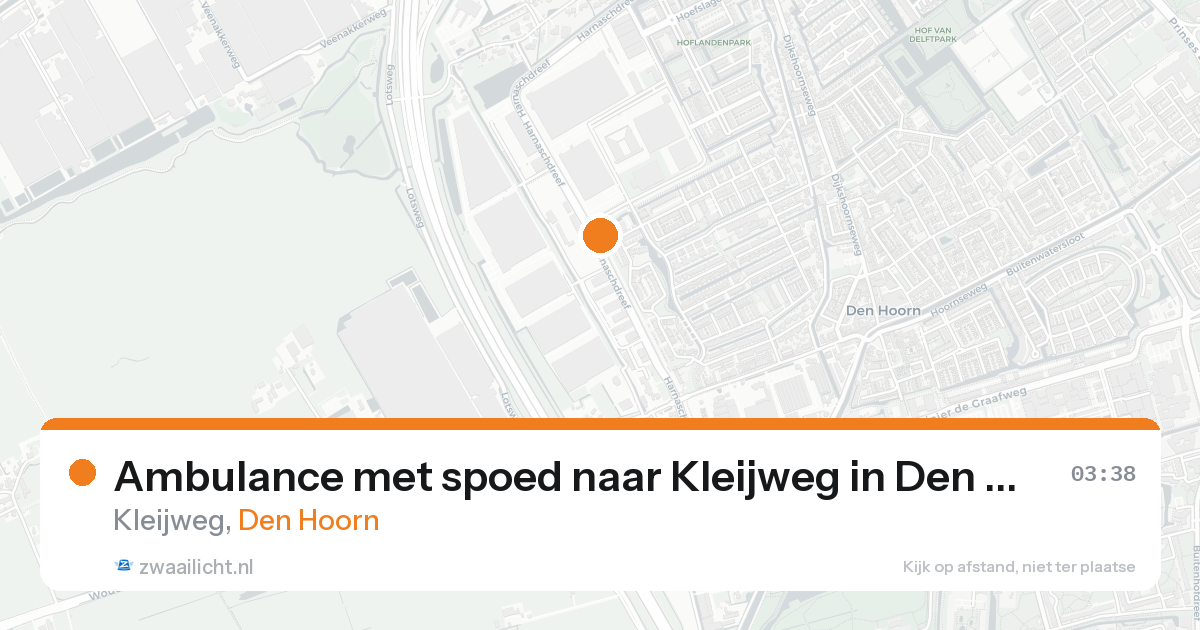 Ambulance met spoed naar Kleijweg in Den Hoorn — 17 aug 2026