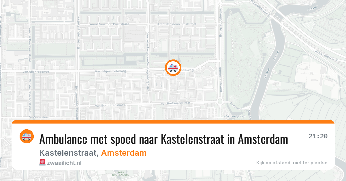 Ambulance met spoed naar Kastelenstraat in Amsterdam — 24 apr 2026