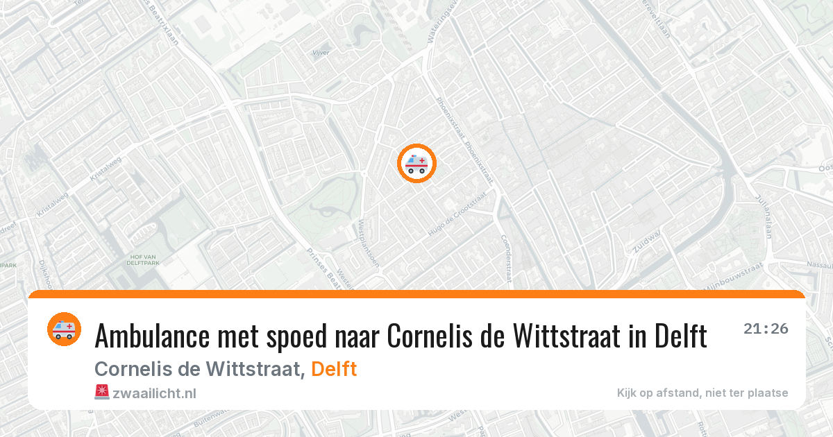 Ambulance met spoed naar Cornelis de Wittstraat in Delft — 10 apr 2026