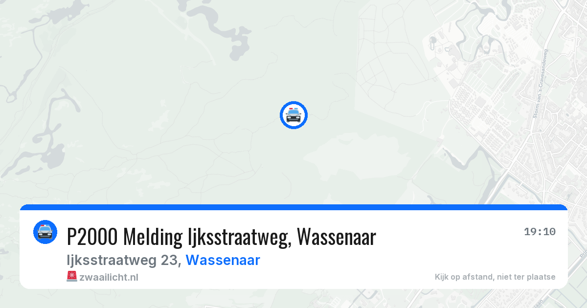 P2000 Melding Ijksstraatweg, Wassenaar — 13 aug 2026