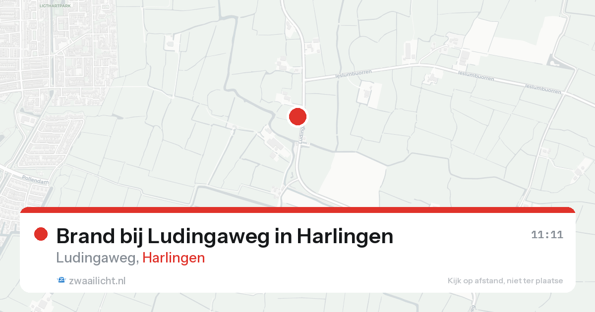 Brand bij Ludingaweg in Harlingen — 15 aug 2026