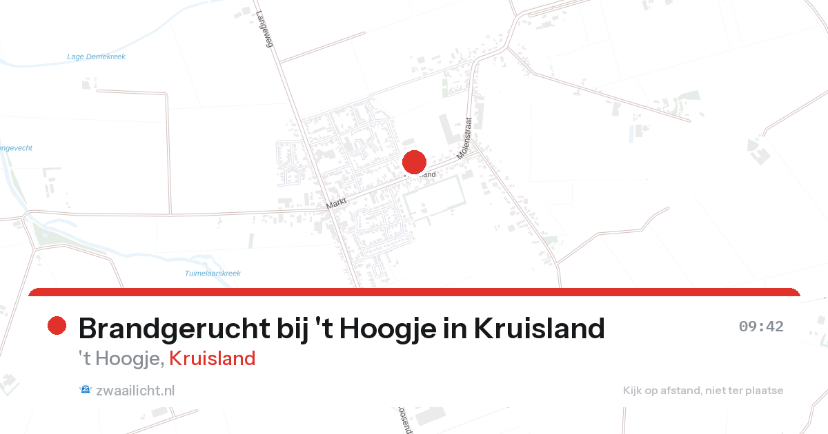 Brandgerucht bij 't Hoogje in Kruisland — 26 aug 2026