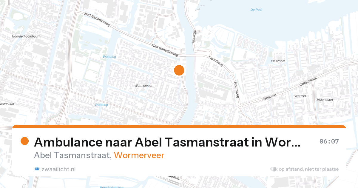 Ambulance naar Abel Tasmanstraat in Wormerveer — 15 jun 2026