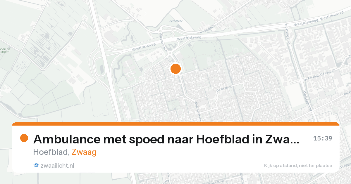 Ambulance met spoed naar Hoefblad in Zwaag — 14 mei 2026