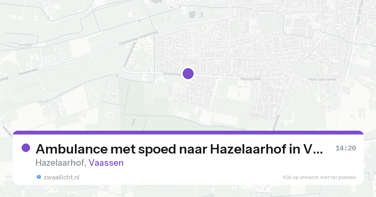 Ambulance met spoed naar Hazelaarhof in Vaassen — 21 aug 2026