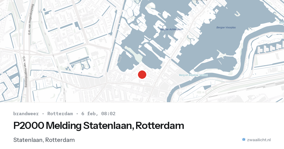 P2000 Melding Statenlaan, Rotterdam — 6 feb 2026