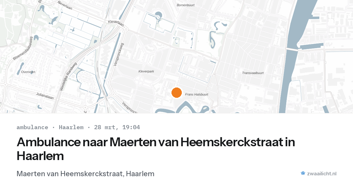 Ambulance naar Maerten van Heemskerckstraat in Haarlem — 28 mrt 2026
