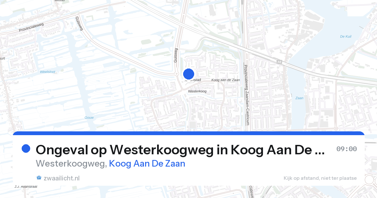 Ongeval op Westerkoogweg in Koog Aan De Zaan — 27 aug 2026