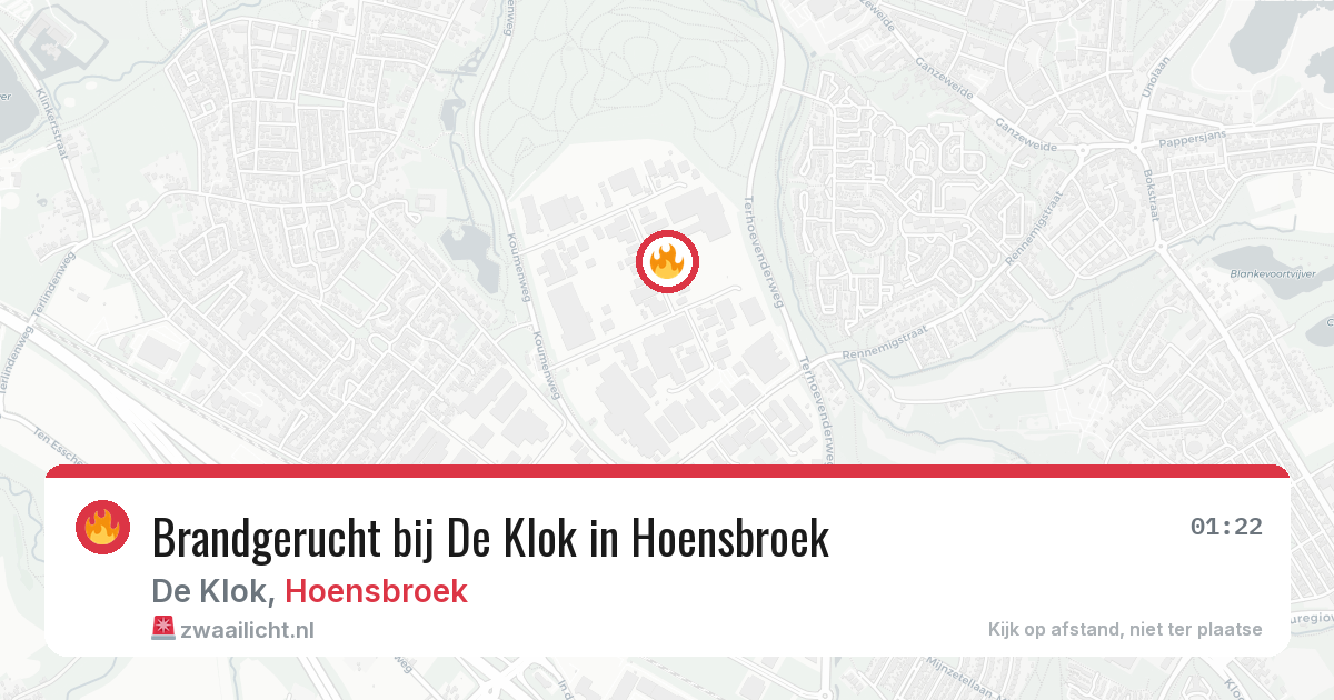 Brandgerucht bij De Klok in Hoensbroek — 29 mei 2026