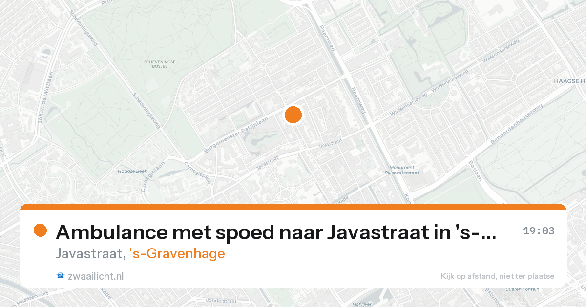 Ambulance met spoed naar Javastraat in 's-Gravenhage — 22 aug 2026