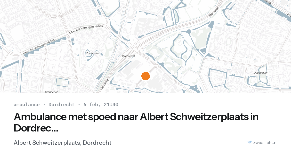 Ambulance met spoed naar Albert Schweitzerplaats in Dordrecht — 6 feb 2026