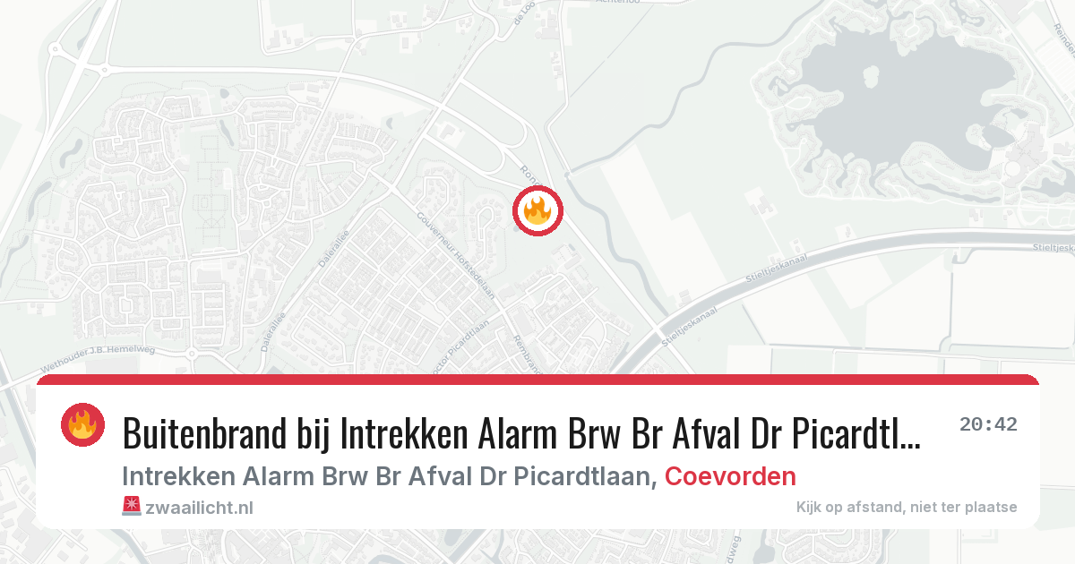 Buitenbrand bij Intrekken Alarm Brw Br Afval Dr Picardtlaan in Coevorden — 14 apr 2026