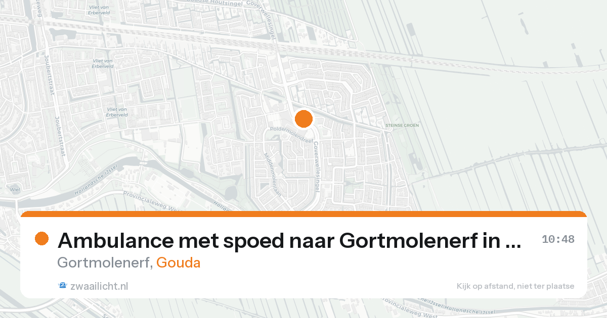 Ambulance met spoed naar Gortmolenerf in Gouda — 20 aug 2026