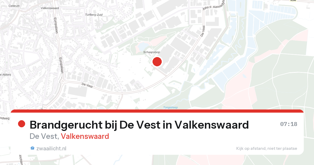Brandgerucht bij De Vest in Valkenswaard — 28 aug 2026