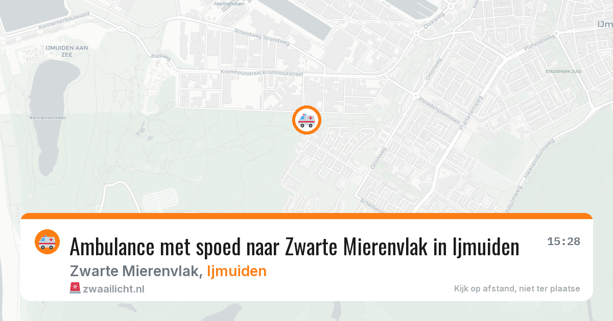 Ambulance met spoed naar Zwarte Mierenvlak in Ijmuiden — 31 jul 2026