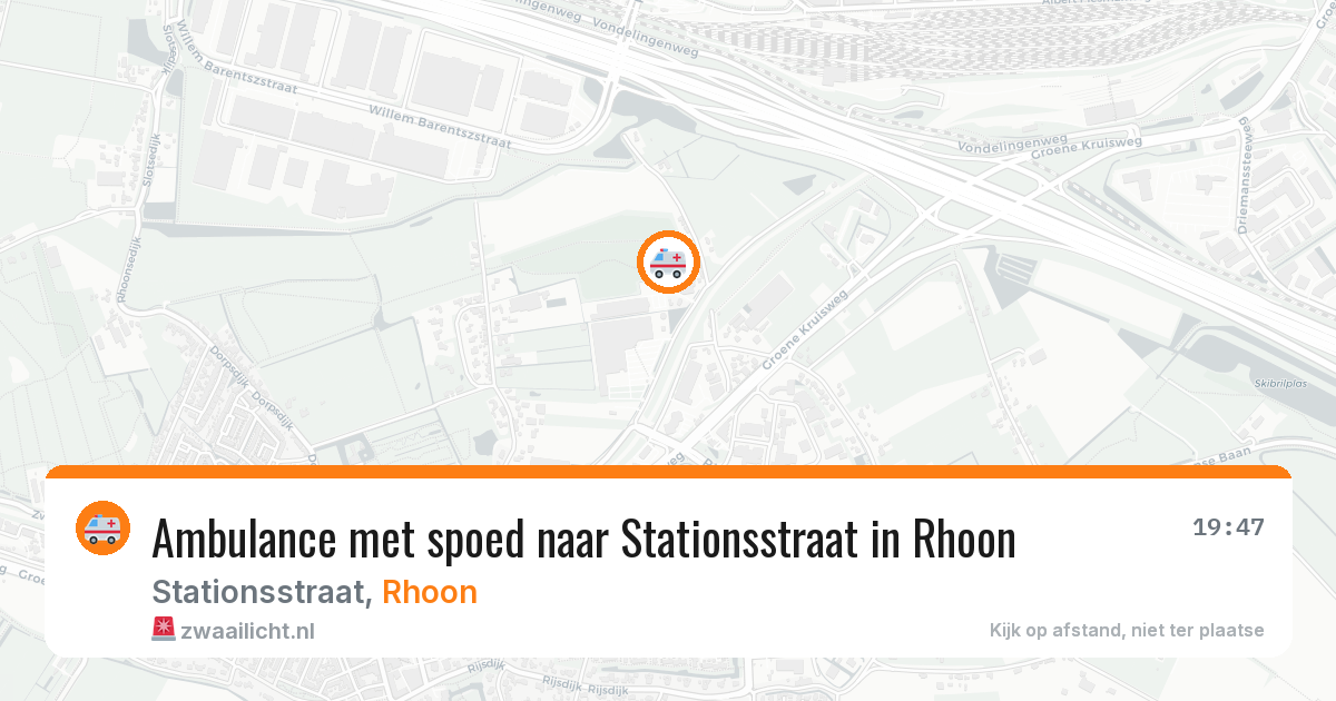 Ambulance met spoed naar Stationsstraat in Rhoon — 23 mrt 2026