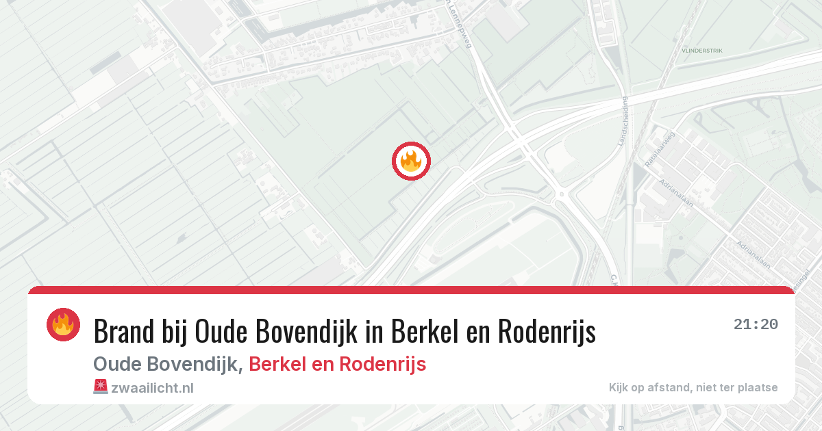 Brand bij Oude Bovendijk in Berkel en Rodenrijs — 14 mrt 2026