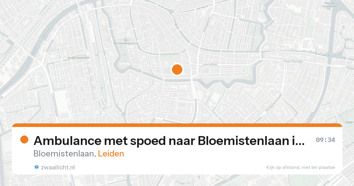 Ambulance met spoed naar Bloemistenlaan in Leiden — 15 aug 2026