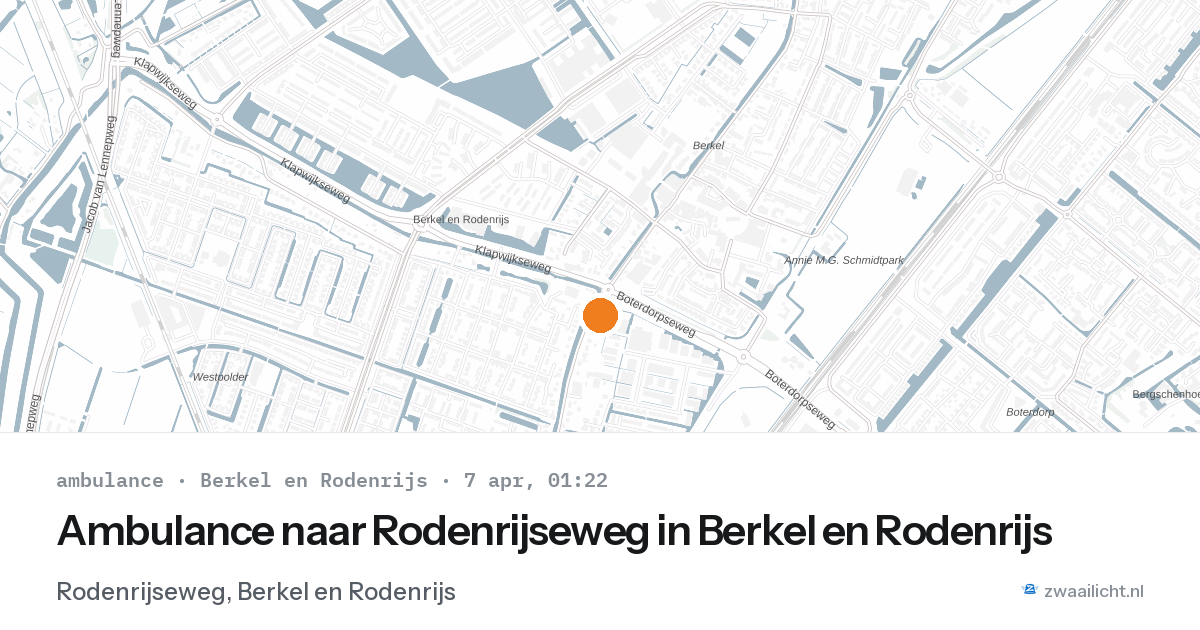 Ambulance naar Rodenrijseweg in Berkel en Rodenrijs — 6 apr 2026