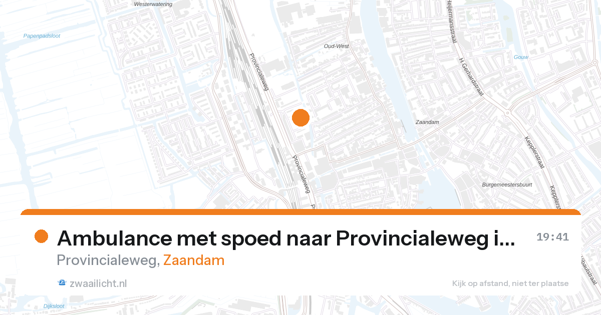 Ambulance met spoed naar Provincialeweg in Zaandam — 28 aug 2026