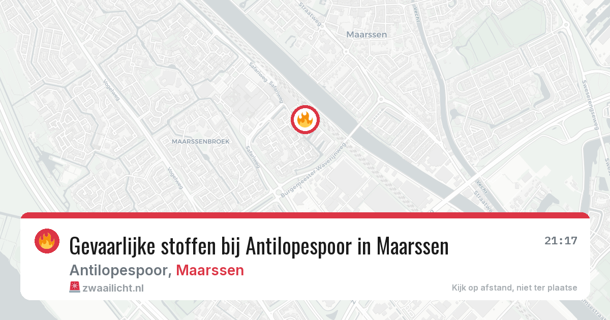 Gevaarlijke stoffen bij Antilopespoor in Maarssen — 6 jul 2026