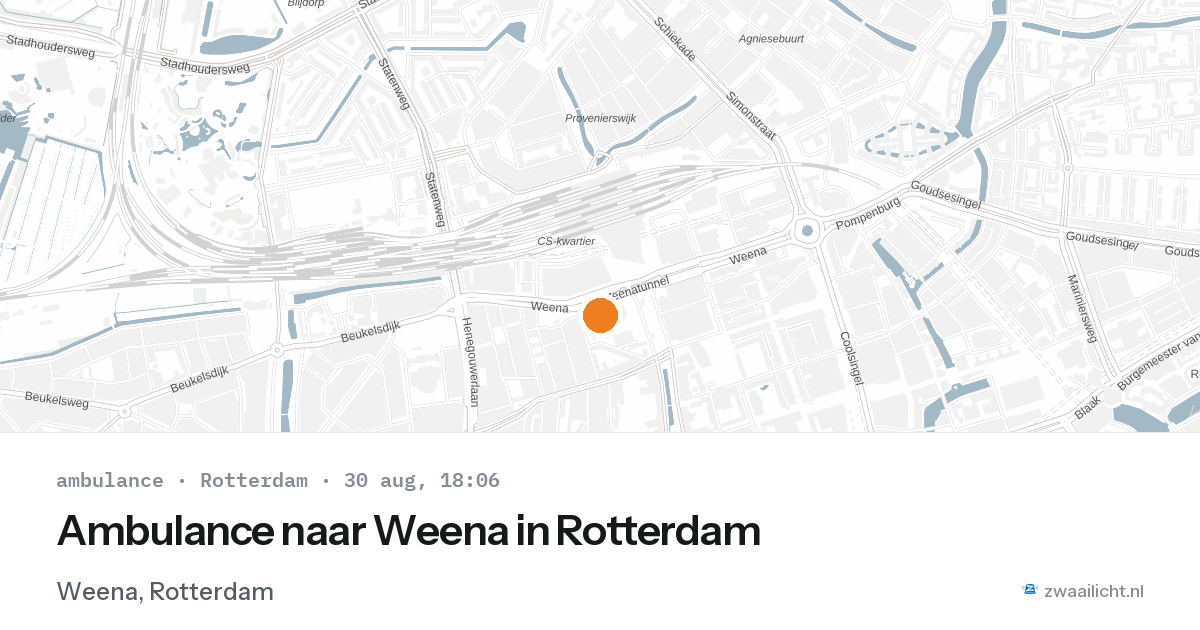Ambulance naar Weena in Rotterdam — 30 aug 2026