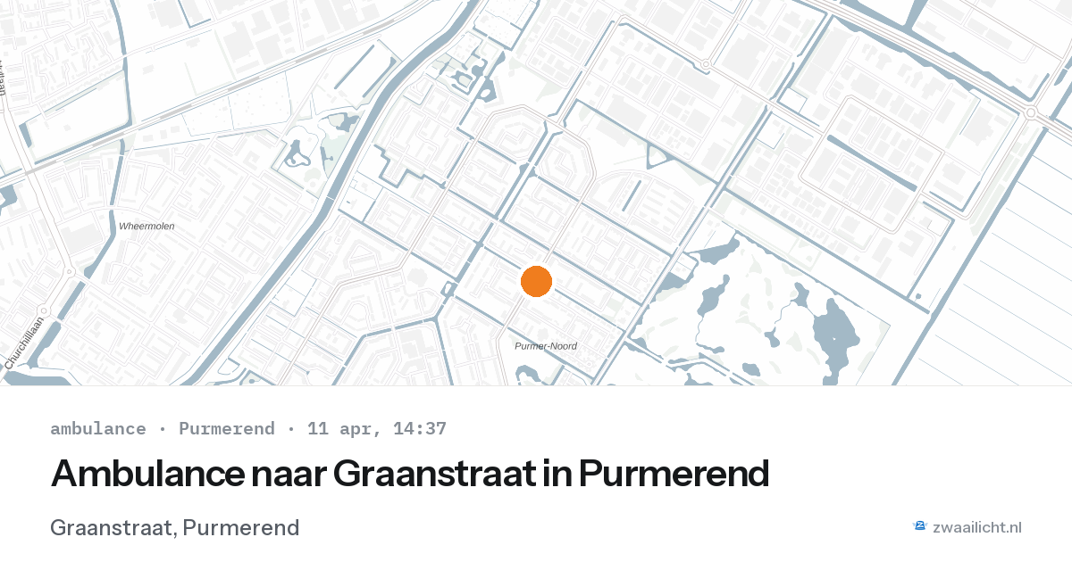 Ambulance naar Graanstraat in Purmerend — 11 apr 2026