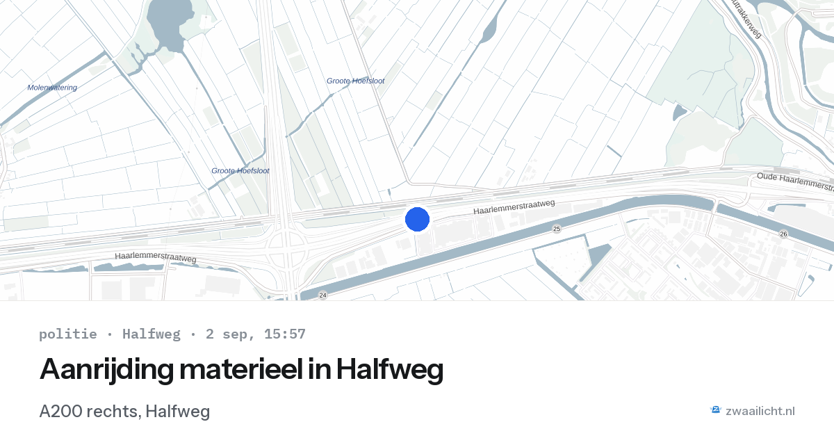 Aanrijding materieel in Halfweg — 2 sep 2026