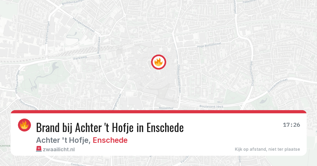 Brand bij Achter 't Hofje in Enschede — 9 jul 2026