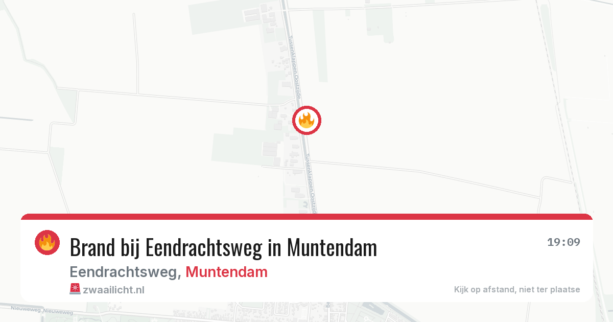 Brand bij Eendrachtsweg in Muntendam — 5 aug 2026