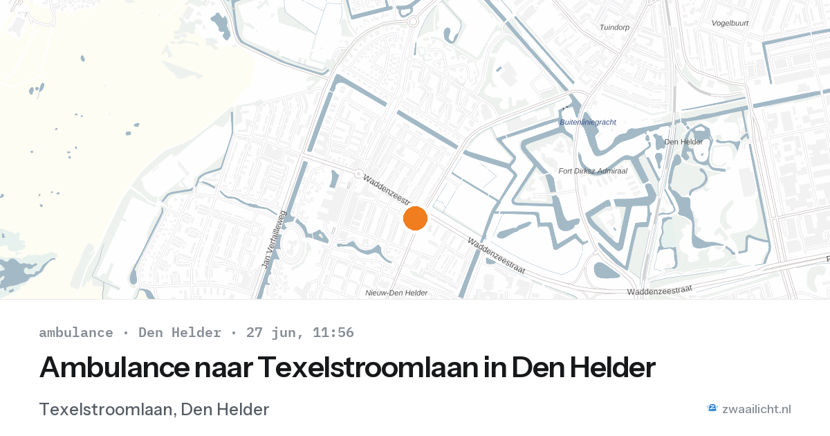 Ambulance naar Texelstroomlaan in Den Helder — 27 jun 2026