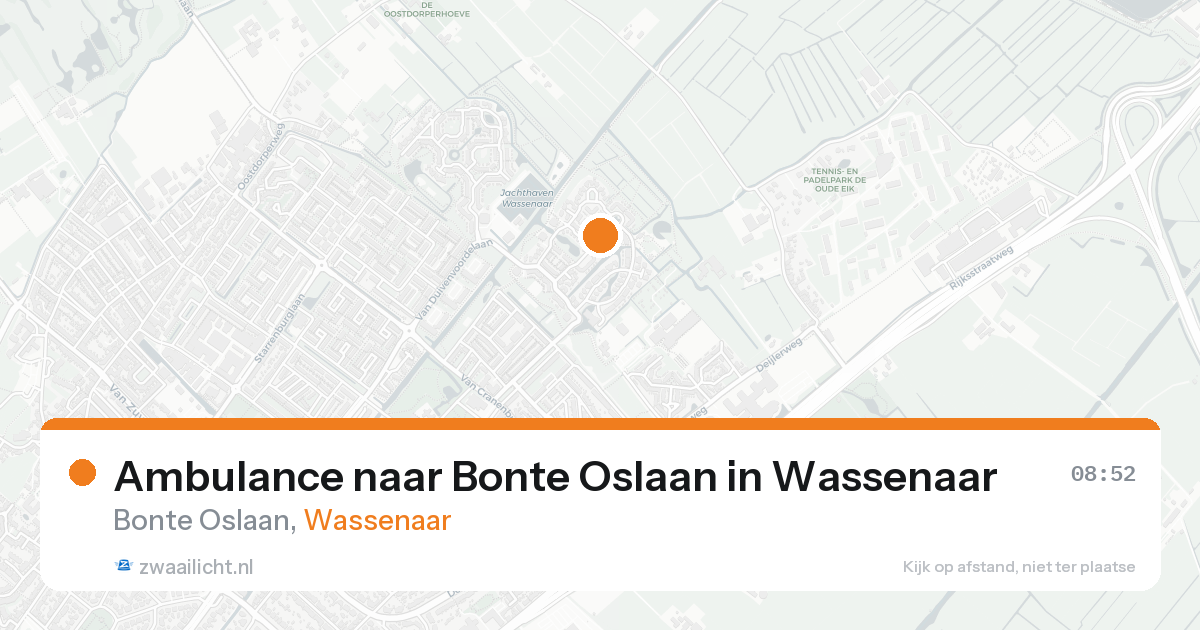 Ambulance naar Bonte Oslaan in Wassenaar — 25 aug 2026