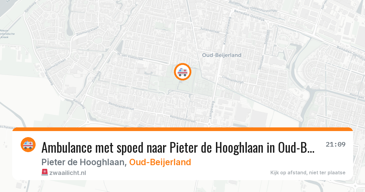 Ambulance met spoed naar Pieter de Hooghlaan in Oud-Beijerland — 4 aug 2026