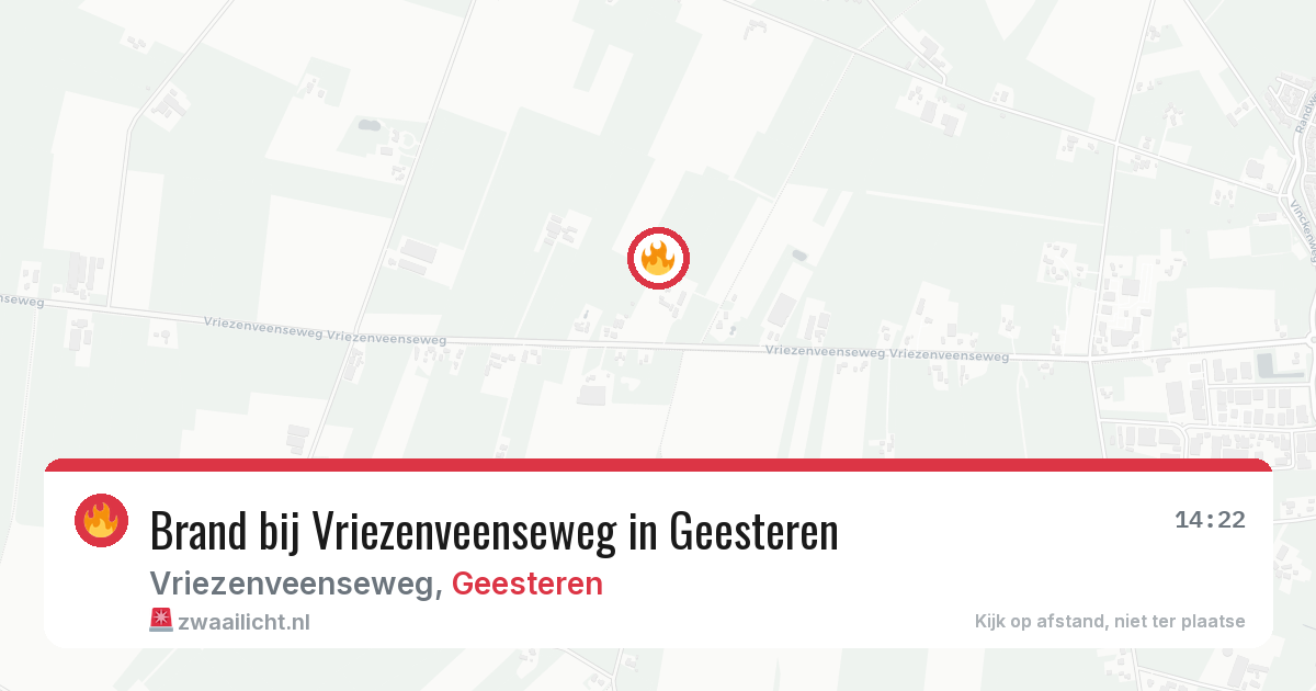 Brand bij Vriezenveenseweg in Geesteren — 10 aug 2026