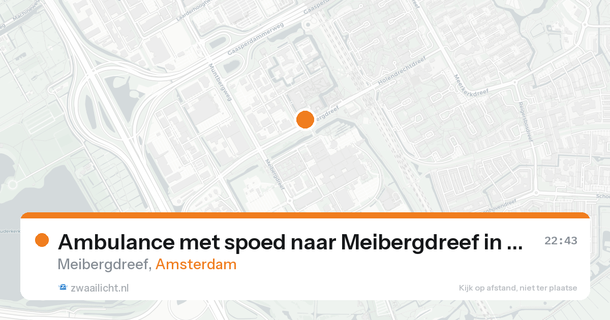 Ambulance met spoed naar Meibergdreef in Amsterdam — 24 aug 2026