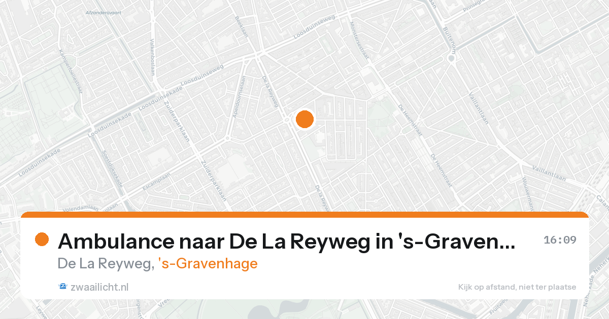 Ambulance naar De La Reyweg in 's-Gravenhage — 15 aug 2026