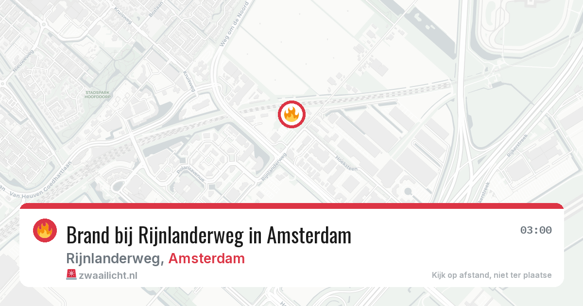 Brand bij Rijnlanderweg in Amsterdam — 24 jun 2026