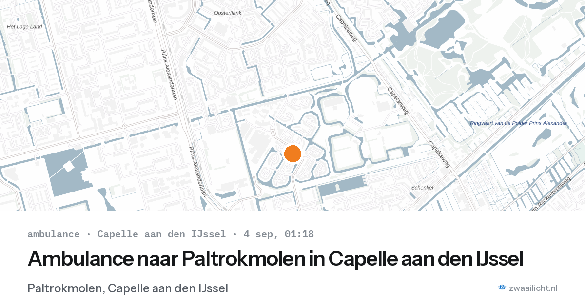 Ambulance naar Paltrokmolen in Capelle aan den IJssel — 3 sep 2026