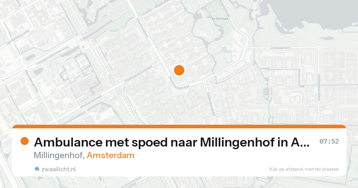 Ambulance met spoed naar Millingenhof in Amsterdam — 17 jun 2026