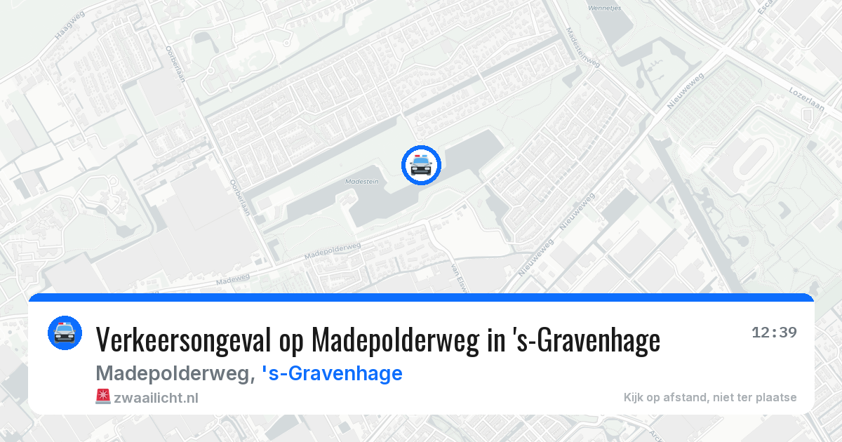 Verkeersongeval op Madepolderweg in 's-Gravenhage — 16 mrt 2026