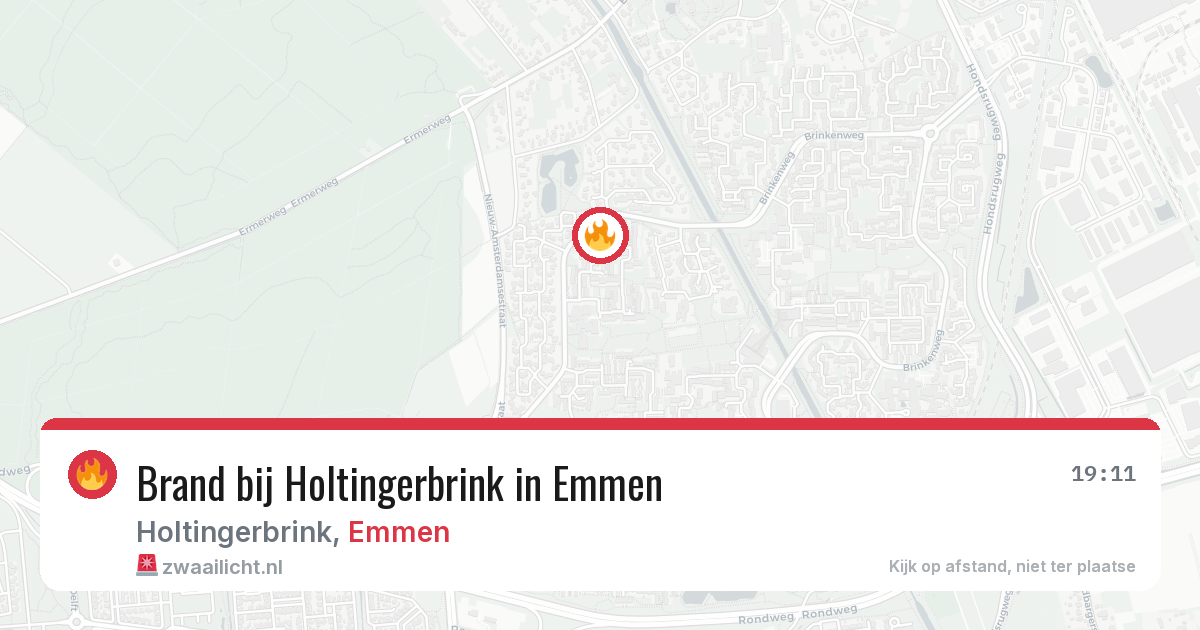 Brand bij Holtingerbrink in Emmen — 19 jun 2026