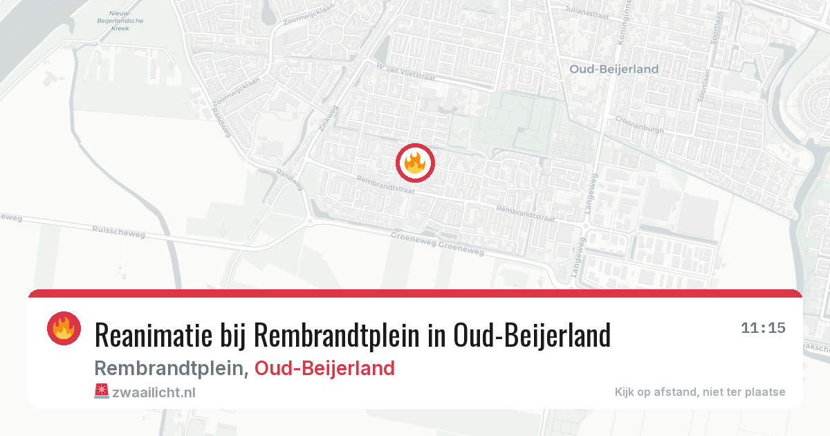 Reanimatie bij Rembrandtplein in Oud-Beijerland — 8 feb 2026