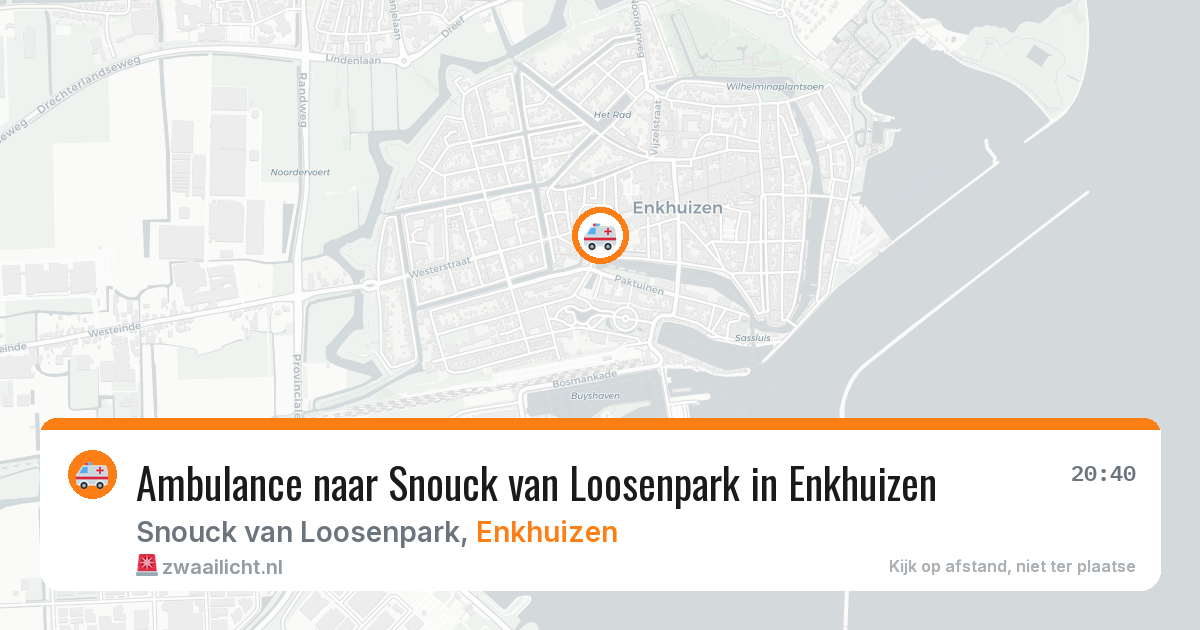 Ambulance naar Snouck van Loosenpark in Enkhuizen — 15 jun 2026