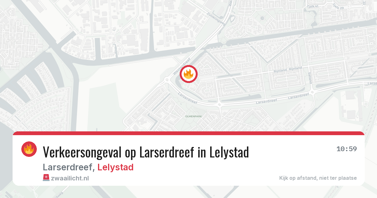 Verkeersongeval op Larserdreef in Lelystad — 18 jul 2026
