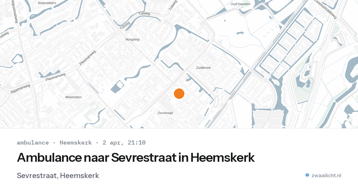 Ambulance naar Sevrestraat in Heemskerk — 2 apr 2026