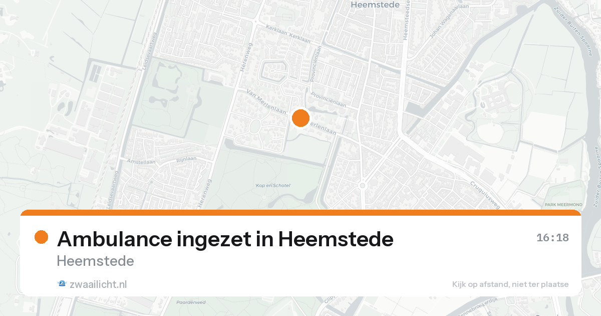 Ambulance ingezet in Heemstede — 20 aug 2026